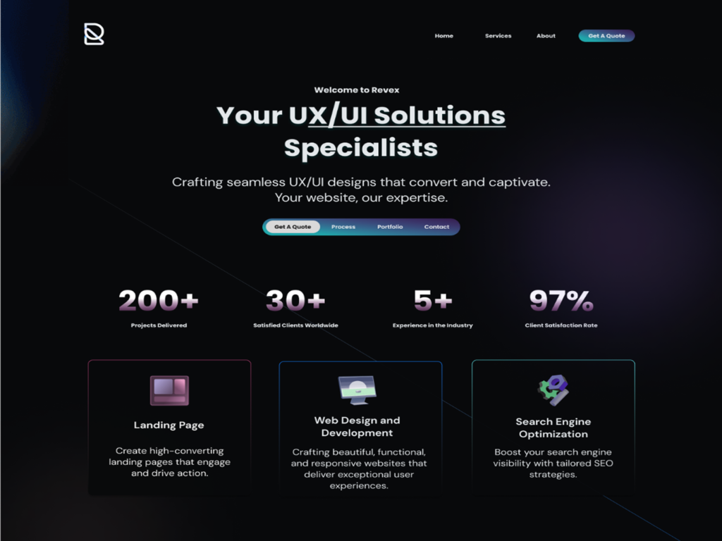 Revex UX/UI Solutions Website